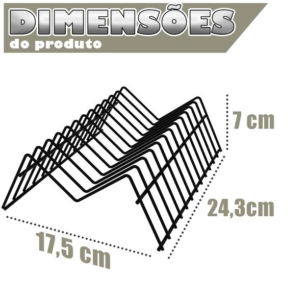 Imagem de Kit Organizador Para Pratos Escorredor Vertical E Suporte De Tampas De Panela Armário Cozinha 