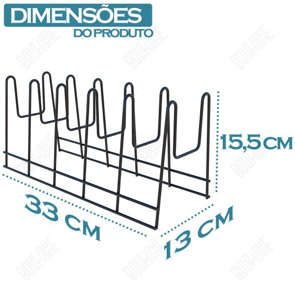 Imagem de Kit Organizador Para Pratos Escorredor Vertical E Suporte De Tampas De Panela Armário Cozinha 