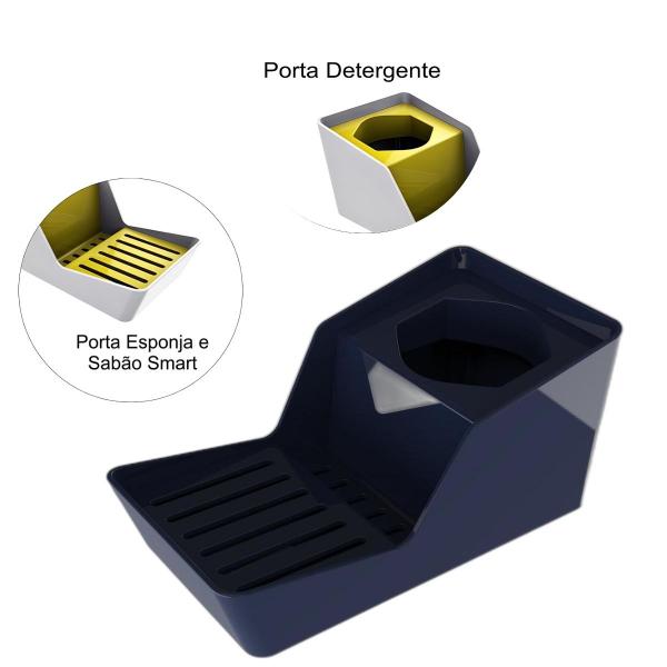 Imagem de Kit Organizador Pia Esponja Detergente Lixeira 2,5L Crippa