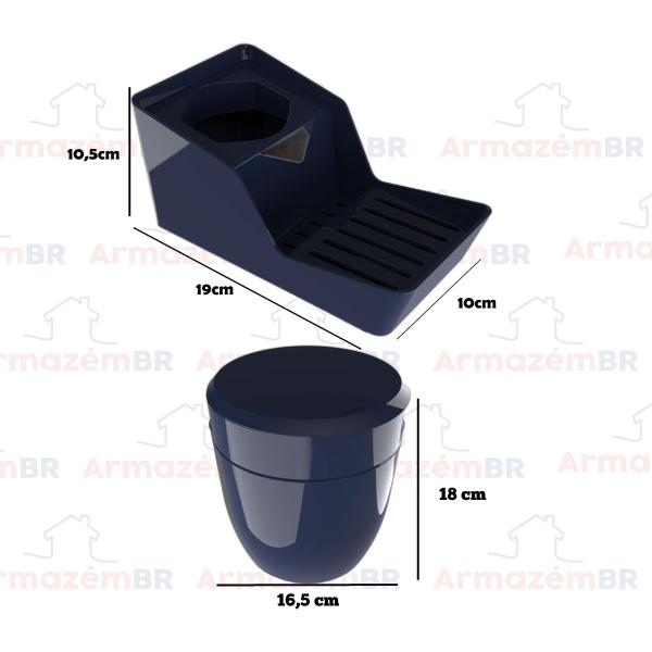 Imagem de Kit Organizador Pia Esponja Detergente Lixeira 2,5L Crippa