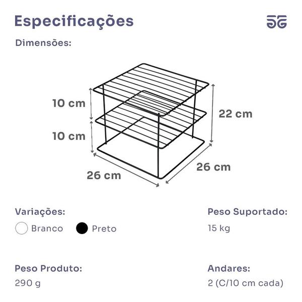 Imagem de Kit Organizador Quadrado Armário 2 Unid Cozinha Prateleiras