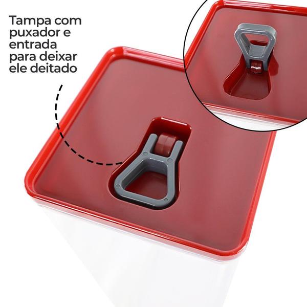 Imagem de Kit Organizadores 3 Potes Herméticos Empilháveis 5L Armazenamento Alimentos Cozinha