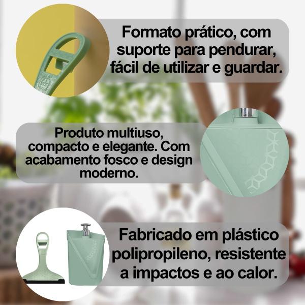 Imagem de Kit Organizadores Para Pia Moderno Resistente Dispenser Detergente + Rodinho