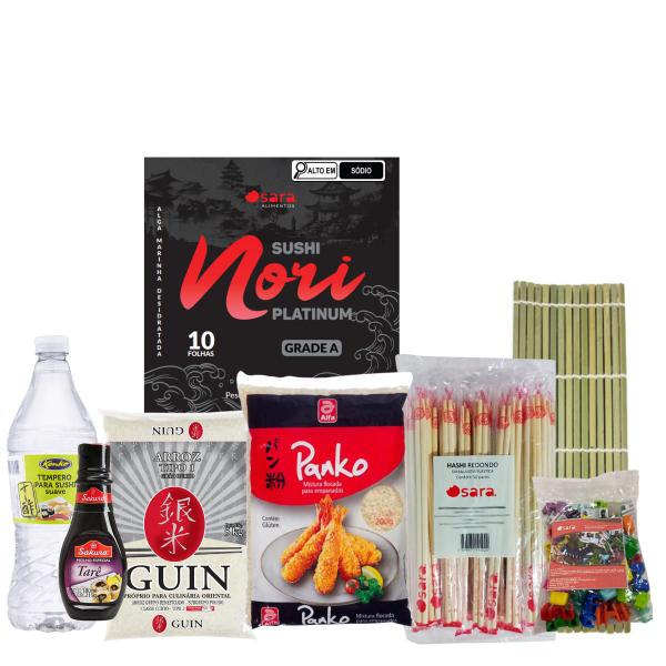 Imagem de Kit oriental para preparo do sushi 2 s com arroz curto