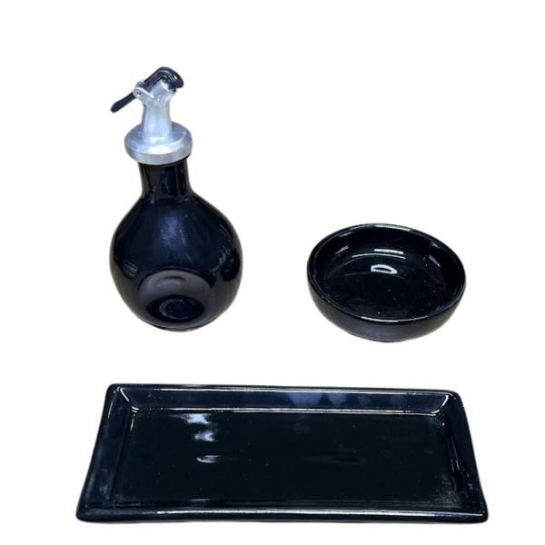 Imagem de Kit Oriental Preto Sushi em casa 4 Pessoas Molheira 110ml