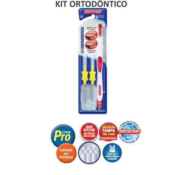 Imagem de Kit Ortodôntico Escova dental Passa fio Escova Interdental DentalClean