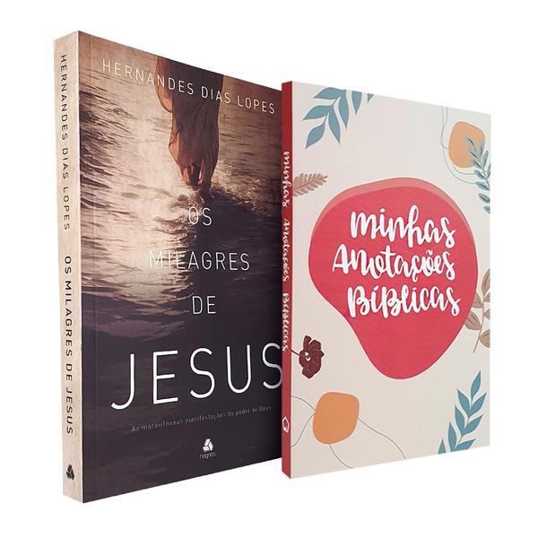 Imagem de Kit Os Milagres de Jesus + Caderno Minhas Anotações Bíblicas Boho