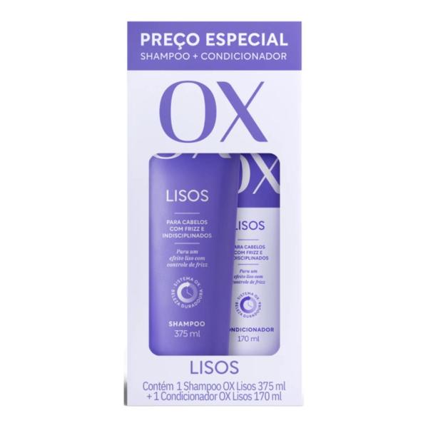 Imagem de Kit OX Lisos Shampoo 375ml e Condicionador 170ml