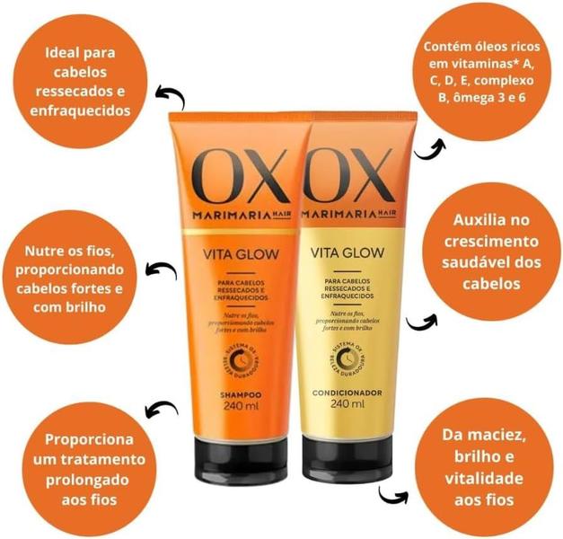 Imagem de Kit OX Shampoo e Cond Vita Glow Mari Maria Cabelo Ressecado