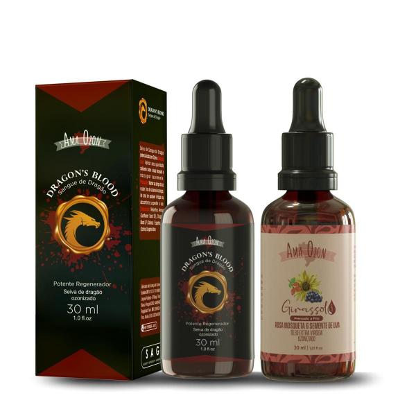 Kit ozonizado Sangue de Dragão e Rosa Mosqueta 30ml - Amaozon Imagem de Kit ozonizado Sangue de Dragão e Rosa Mosqueta 30ml