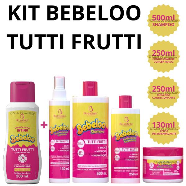 Imagem de Kit P/ Cabelo Perfumado Sabonete Intimo Bebeloo Tutti Frutti