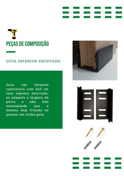 Imagem de Kit p/ Porta Celeiro 2 Roldanas Aparente - Tubular 1,00 M - Preto KT-4002