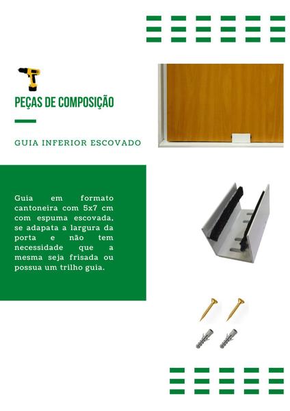 Imagem de Kit p/ Porta Celeiro 2 Roldanas Aparente - Tubular 3,00 M - Branco - Al-Fer KT-3000B