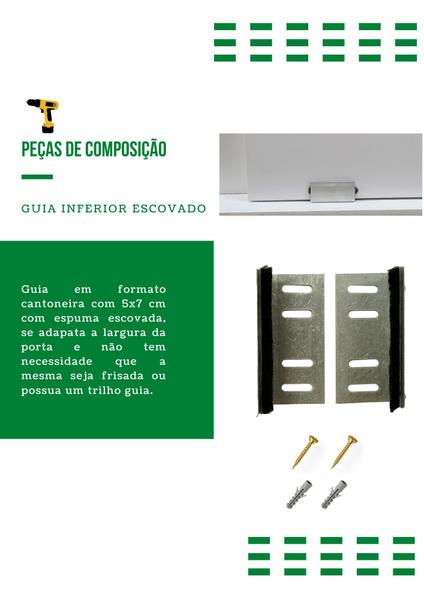 Imagem de Kit p/ Porta Dupla Celeiro - Trilho Tubular 3,00 M - Prata - Al-Fer KT2-3000N