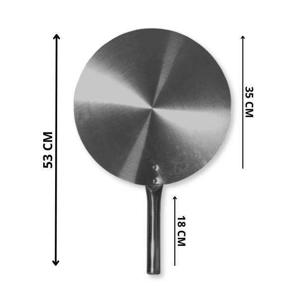 Kit Pá Para Pizza 35Cm Em Madeira Teca + Pá Em Alumínio 35Cm Com Cabo Curto - Brasa Store Imagem de Kit Pá Para Pizza 35Cm Em Madeira Teca + Pá Em Alumínio 35Cm Com Cabo Curto