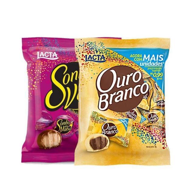 Imagem de Kit Pacote Bombom Sonho De Valsa + Ouro Branco De 1Kg Cada