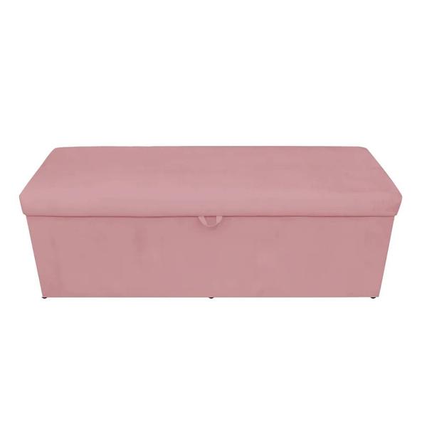 Imagem de Kit Painel Cabeceira de Cama Box Solteiro Com Recamier Ayumi 90 CM Suede Rose - Móveis Mafer