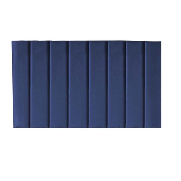 Imagem de Kit Painel Carla e Calçadeira Industrial 90cm Solteiro Box Ferro Cinza Sintético Azul Marinho - Ahz Móveis