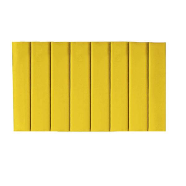 Imagem de Kit Painel Carla e Recamier Industrial 100cm Solteiro Box Ferro Branco Sintético Amarelo - Ahazzo Móveis