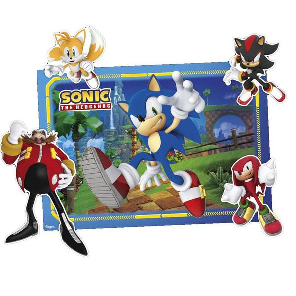 Imagem de Kit Painel de Aniversário Sonic Hedgehog 7 Itens - Regina