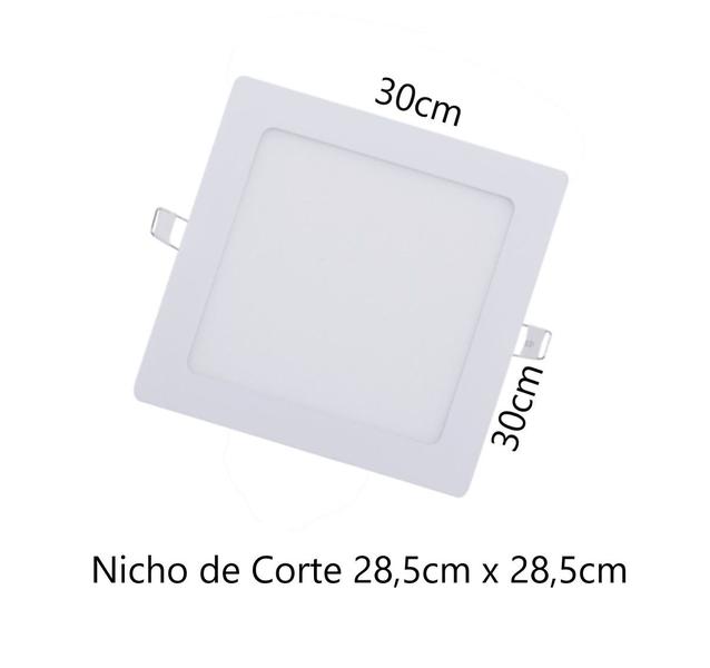 Imagem de kIT Painel Led Embutir 24w Quadrado 30x30cm Bivolt