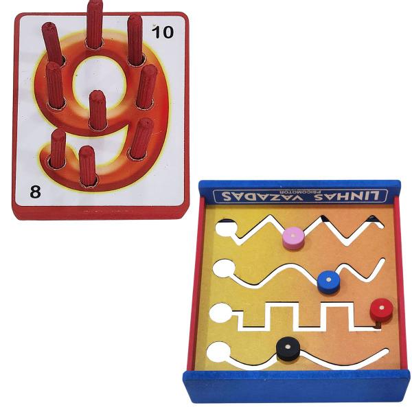 Kit Painel Psicomotor e Numerais com Pinos Brinquedo - TRALALA Imagem de Kit Painel Psicomotor e Numerais com Pinos Brinquedo