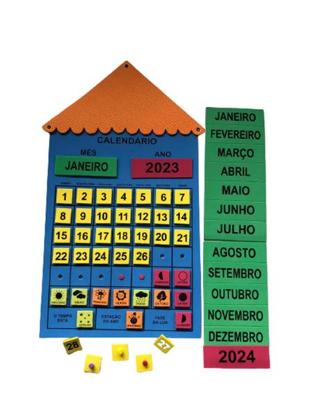 Imagem de Kit painel sala de aula com chamada, calendário, aniversariante