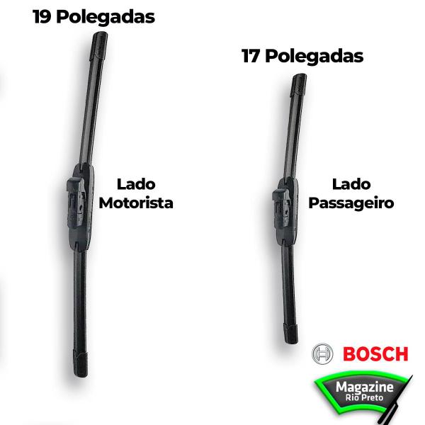 Imagem de Kit Palheta Dianteira Original Bosch Par Jogo SD1 Encaixes Específicos 19 " e 17 " Polegadas