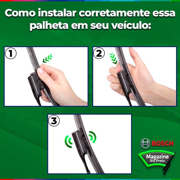 Imagem de Kit Palheta Limpador de Parabrisa Dianteiro e Traseiro Fox Crossfox Spacefox 2013 Até 2022 - Original Bosch