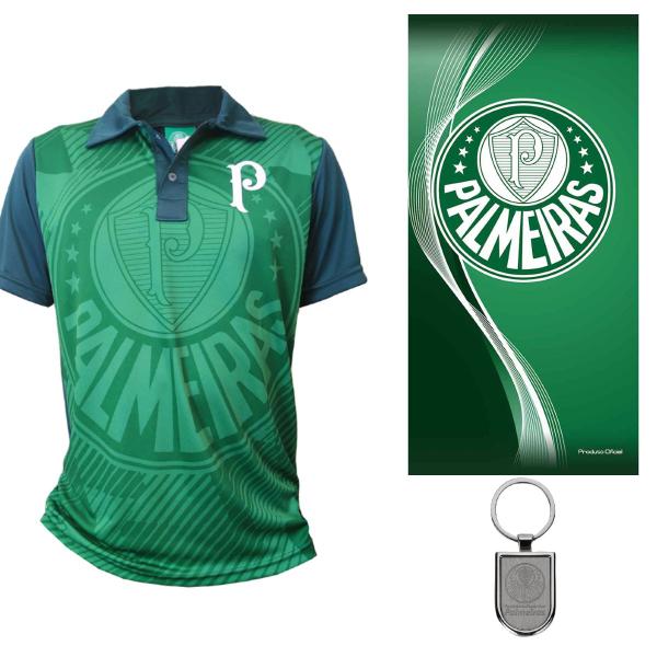 Imagem de Kit Palmeiras Oficial - Camisa + Toalha + Chaveiro - Masculino