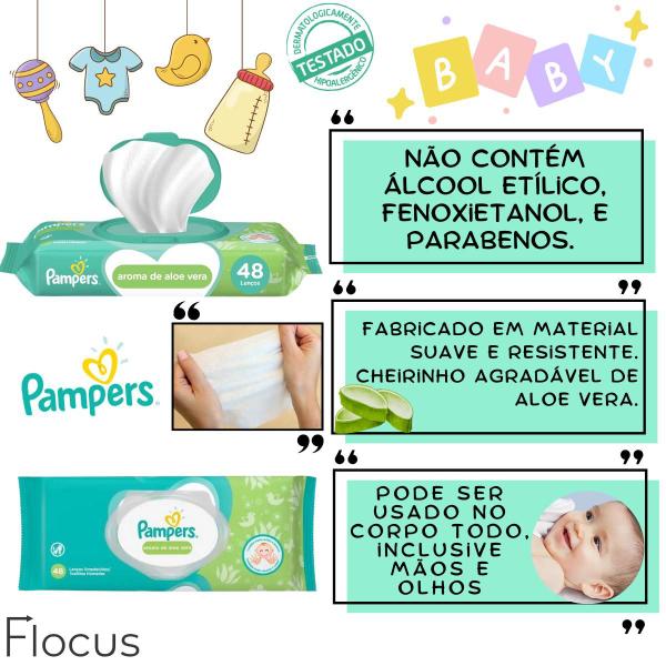 Imagem de Kit Pampers Baby Lenços Umedecidos Toalhas Infantil Baby Glicerina Lenços Aloe Vera Hipoalergênica