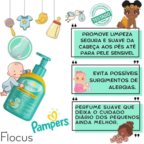 Imagem de Kit Pampers Baby Sabonete Liquido Lenços Umedecidos Bebê 96U