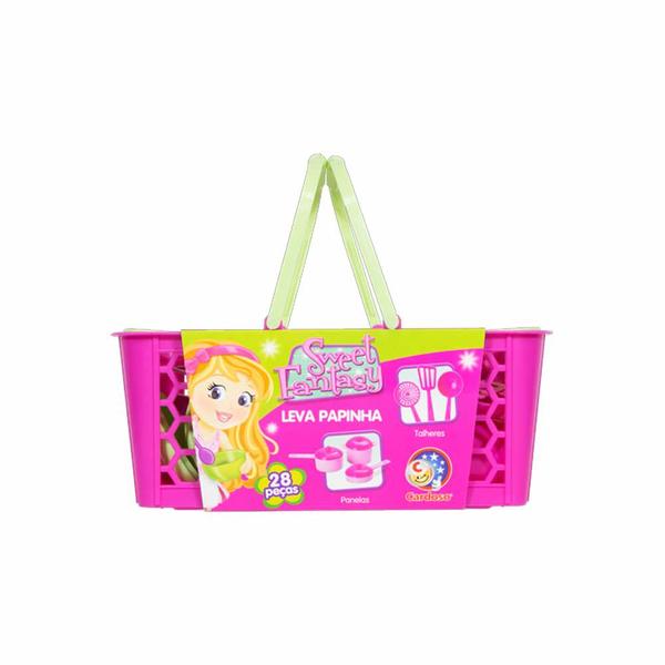 Kit Panelinhas e Utensílios - Sweet Fantasy - Cesta Leva Papinha - 28 Peças - Cardoso Toys Imagem de Kit Panelinhas e Utensílios - Sweet Fantasy - Cesta Leva Papinha - 28 Peças - Cardoso Toys