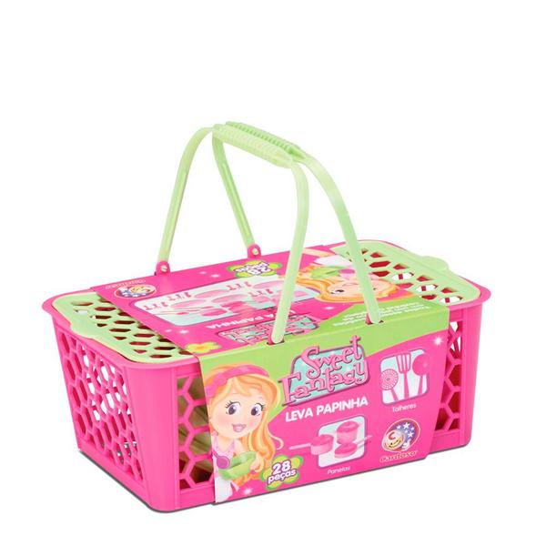 Kit Panelinhas e Utensílios - Sweet Fantasy - Cesta Leva Papinha - 28 Peças - Cardoso Toys Imagem de Kit Panelinhas e Utensílios - Sweet Fantasy - Cesta Leva Papinha - 28 Peças - Cardoso Toys