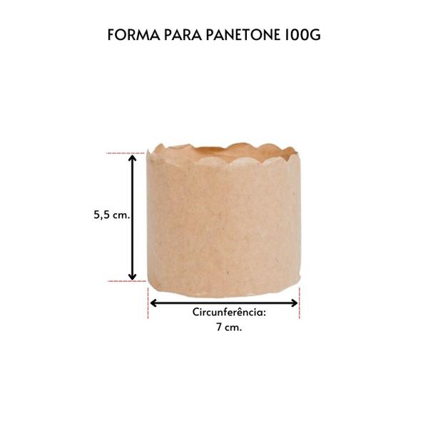 Imagem de Kit Panetone 100 Sacos Transparentes 250g + 100 Formas Kraft 250g + 100 Fechos 8cm.