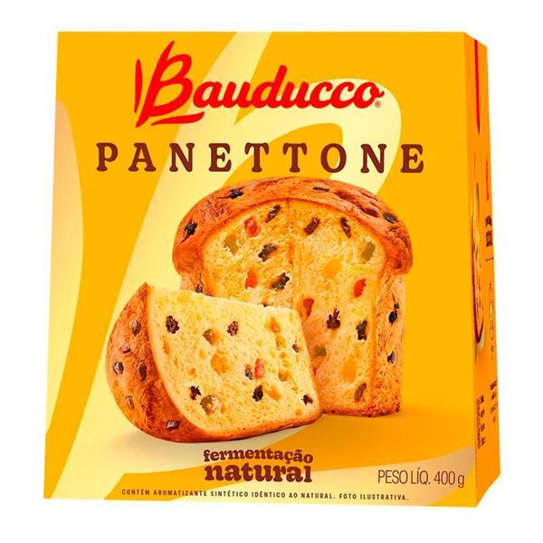 Kit Panetone Bauducco Tradicional Frutas 10 Panettones 400g Imagem de Kit Panetone Bauducco Tradicional Frutas 10 Panettones 400g