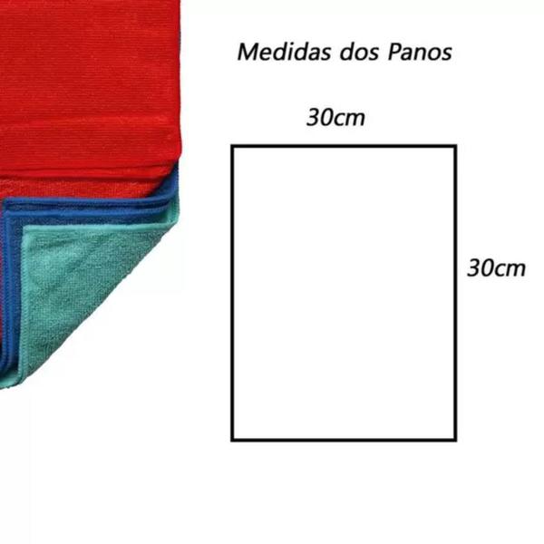 Imagem de Kit Pano Microfibra Multiuso 3 Peças 30cm x 30cm - Camesa