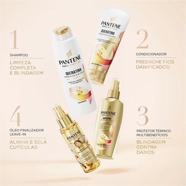 Imagem de Kit Pantene Spray Queratina Finalizador Pro-V Shampoo Condicionador Milagroso Miracle Extraordinario