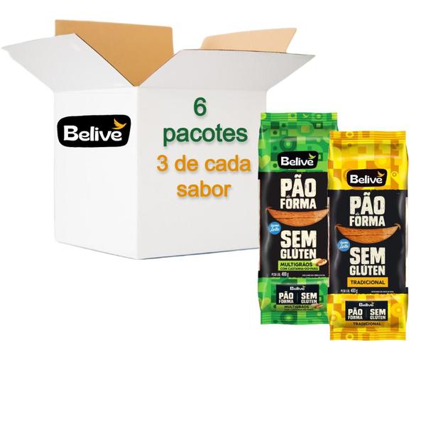 Kit Pão De Forma Belive Grãos E Tradicional 400G (3 De Cada) Imagem de Kit Pão De Forma Belive Grãos E Tradicional 400G (3 De Cada)
