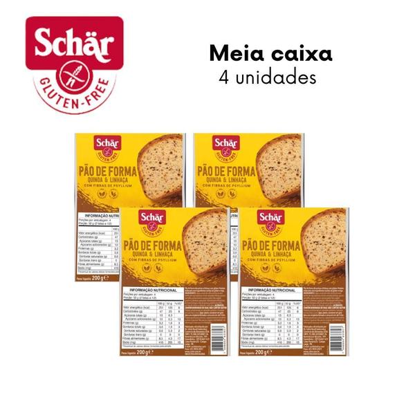 Imagem de KIT Pão de forma quinoa e linhaça Dr. Schar 200g - Caixa com 4 unidades