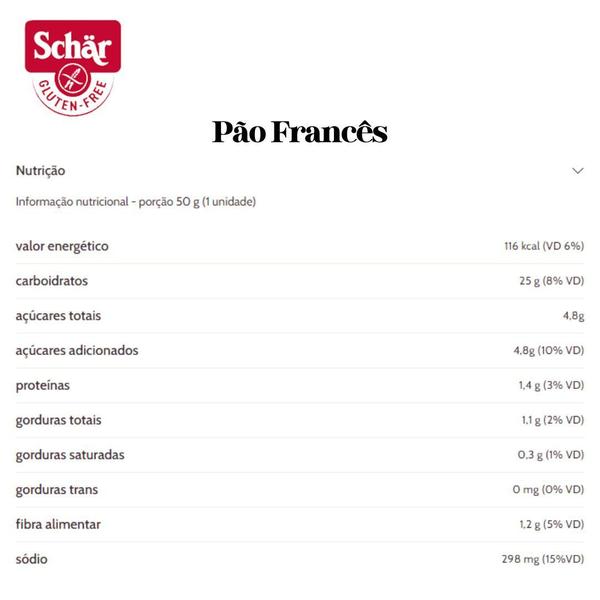 Imagem de KIT Pão francês Dr. Schar 100g - Caixa com 10 unidades