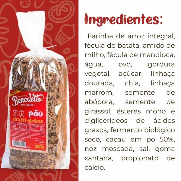 Kit Pão sem Glúten Benedetto Variados - 4 Unidades 2 Forma - 1 Australiano - 1 Multigrãos Imagem de Kit Pão sem Glúten Benedetto Variados - 4 Unidades 2 Forma - 1 Australiano - 1 Multigrãos
