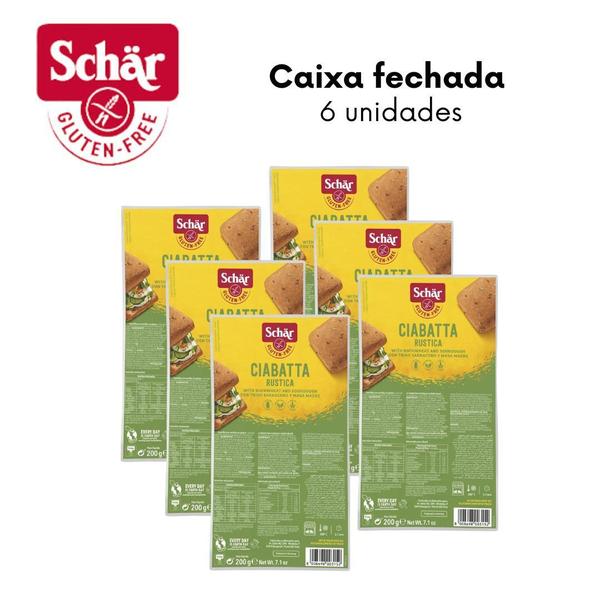 Imagem de KIT Pão tipo ciabatta rústica Dr. Schar 200g - Caixa com 6 unidades