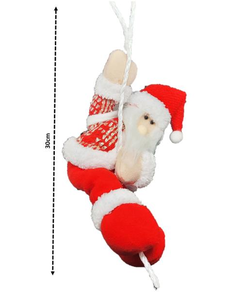 Imagem de Kit Papai Noel e Boneco de Neve Pelúcia na Corda Rapel 30cm - Master Christmas