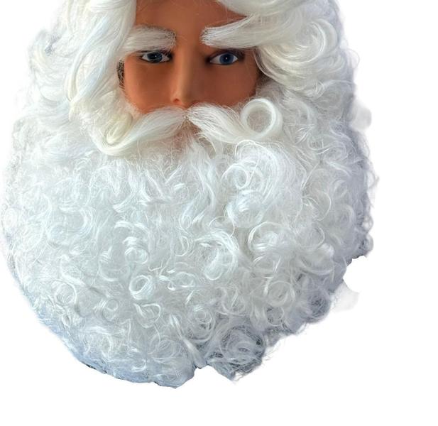 Imagem de Kit Papai Noel Realista Luxo Barba Bigode E Sobrancelha+Cola