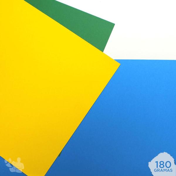 Imagem de Kit Papel Color Plus Brasil 180g A4 15 Folhas