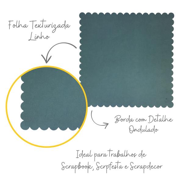 Imagem de Kit Papel Especial Scrapbook Azul Petróleo 220grs 6 Folhas