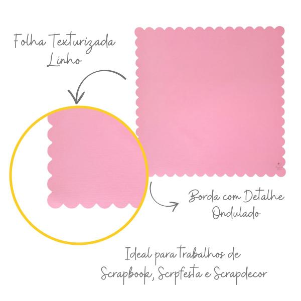 Imagem de Kit Papel Especial Scrapbook Rosa Chiclete 220grs 6 Folhas