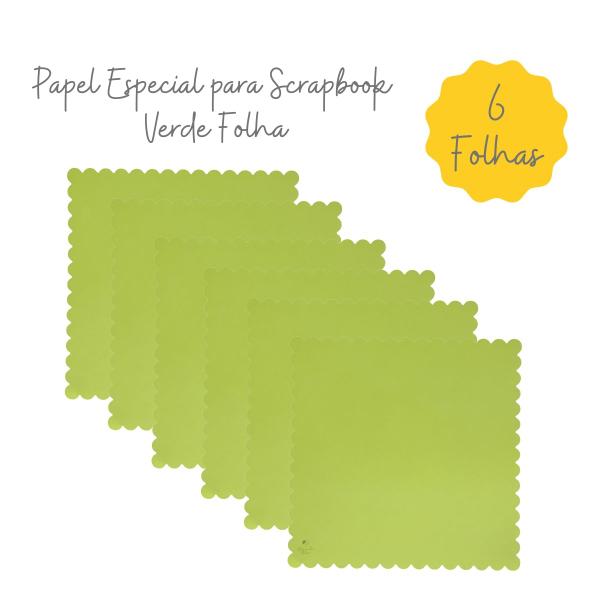 Imagem de Kit Papel Especial Scrapbook Verde Folha 220grs 6 Folhas