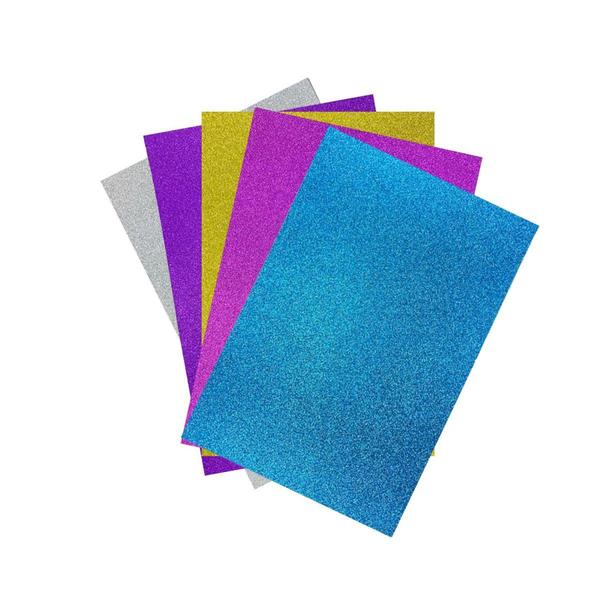 Kit papel glitter a4 250g c/ 10 papeis sortidos Imagem de Kit papel glitter a4 250g c/ 10 papeis sortidos